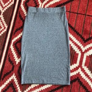 Heathered Grey H&M Divided Pencil Skirt